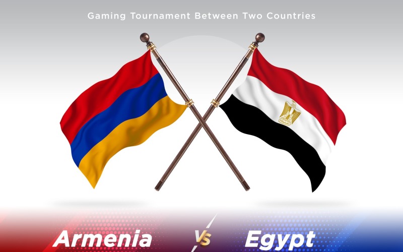 Armenia versus Egypt Two Flags Illustration