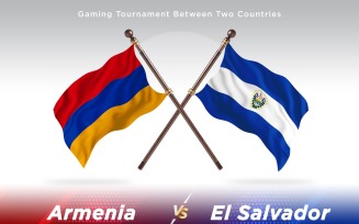 Armenia versus El Salvador Two Flags