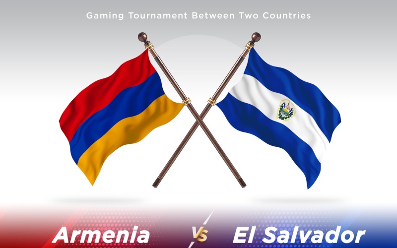 Armenia versus El Salvador Two Flags Illustration