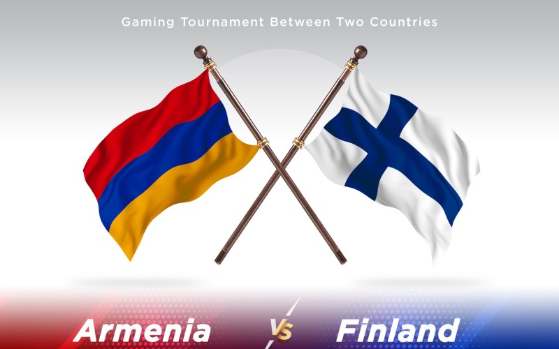 Armenia versus Finland Two Flags Illustration