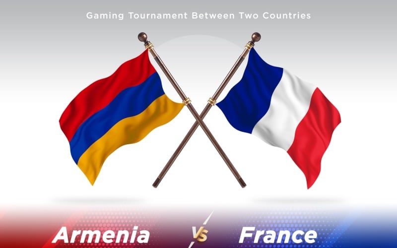 Armenia versus France Two Flags Illustration