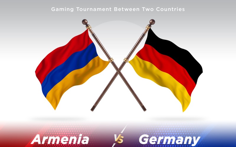 Armenia versus Germany Two Flags Illustration