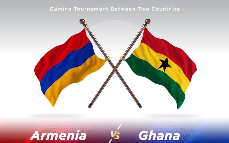 Armenia versus Ghana Two Flags Illustration