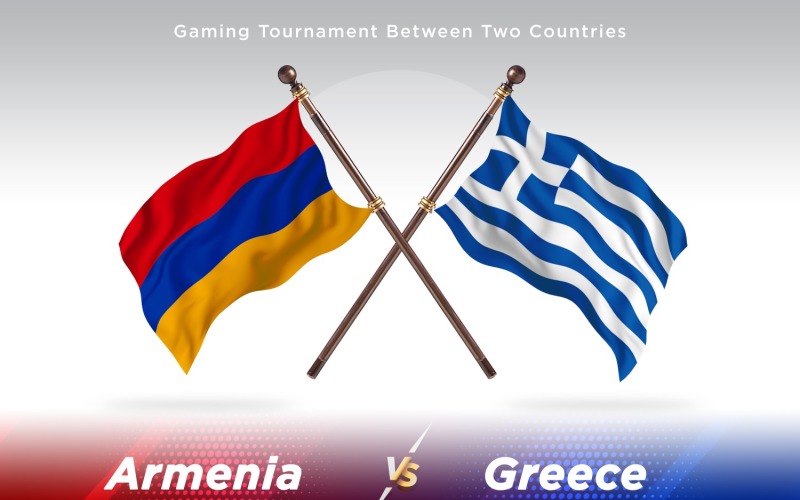 Armenia versus Greece Two Flags Illustration
