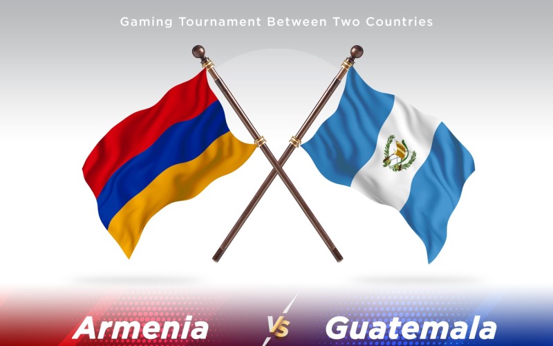 Armenia versus Guatemala Two Flags Illustration