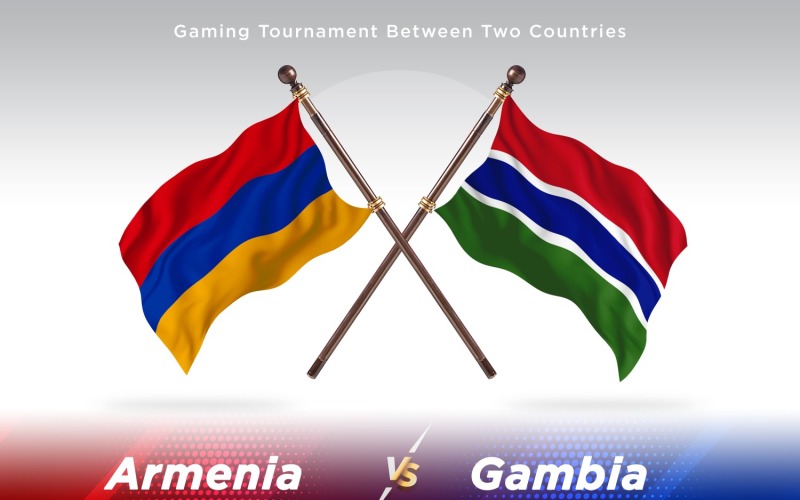 Armenia versus The Gambia Two Flags Illustration