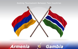 Armenia versus The Gambia Two Flags