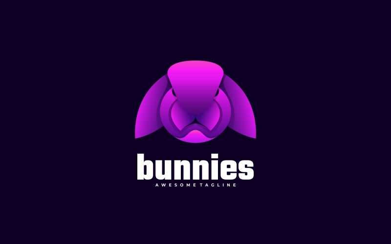 Bunnies Gradient Logo Style Logo Template