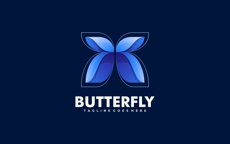 Butterfly Color Gradient Logo Style Logo Template