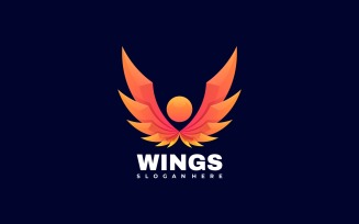 Wings Gradient Logo Style