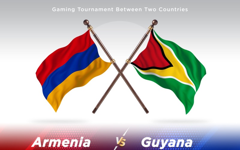 Armenia versus Guyana Two Flags Illustration