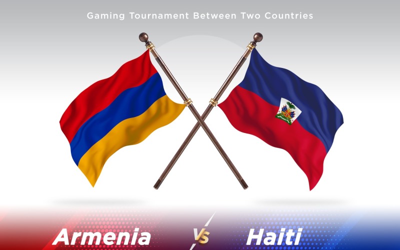 Armenia versus Haiti Two Flags Illustration