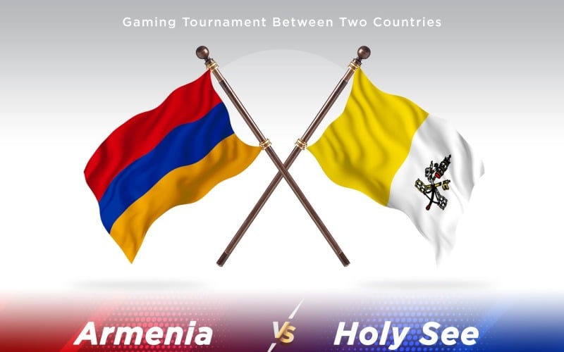 Armenia versus Holy See Two Flags Illustration
