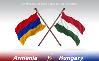 Armenia versus Hungary Two Flags