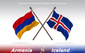 Armenia versus Iceland Two Flags
