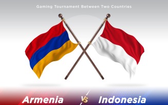 Armenia versus Indonesia Two Flags
