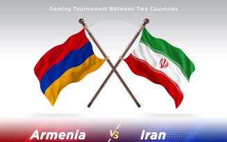 Armenia versus Iran Two Flags