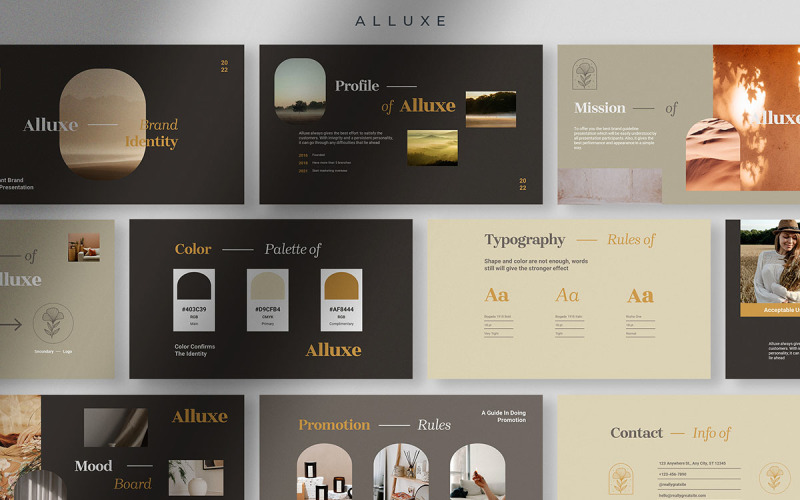 Alluxe - Bold Elegant Brand Identity Presentation PowerPoint Template