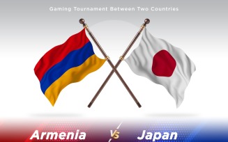 Armenia versus Japan Two Flags