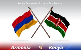 Armenia versus Kenya Two Flags