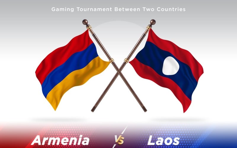 Armenia versus Laos Two Flags Illustration