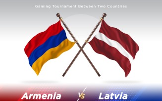 Armenia versus Latvia Two Flags