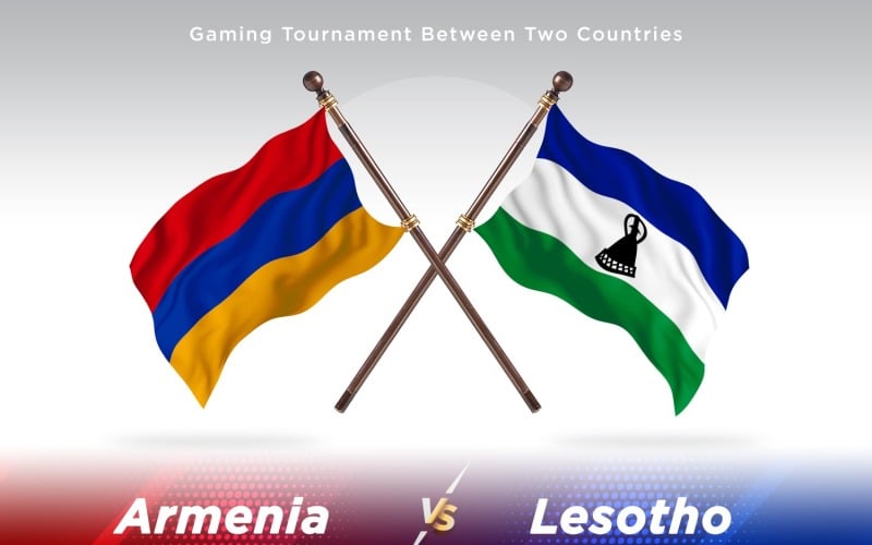 Armenia versus Lesotho Two Flags Illustration