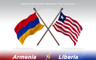 Armenia versus Liberia Two Flags