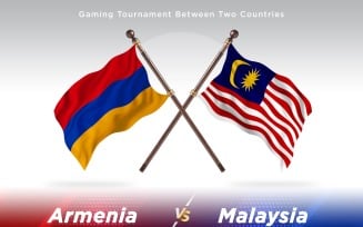 Armenia versus Malaysia Two Flags