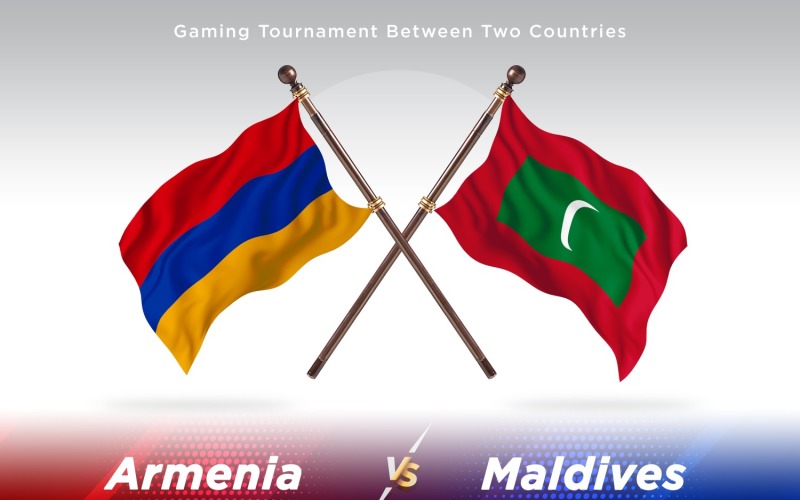 Armenia versus Maldives Two Flags Illustration