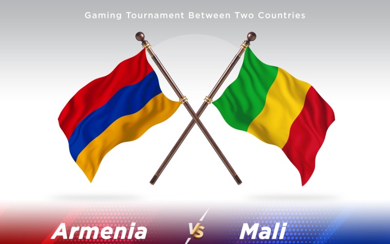 Armenia versus Mali Two Flags Illustration