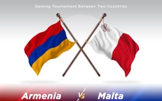 Armenia versus Malta Two Flags