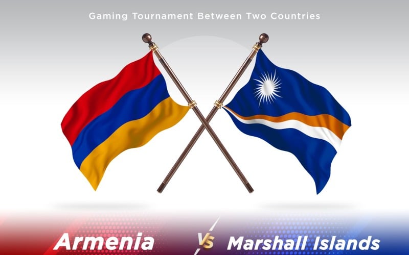 Armenia versus Marshall Islands Two Flags Illustration