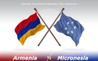 Armenia versus Micronesia Two Flags