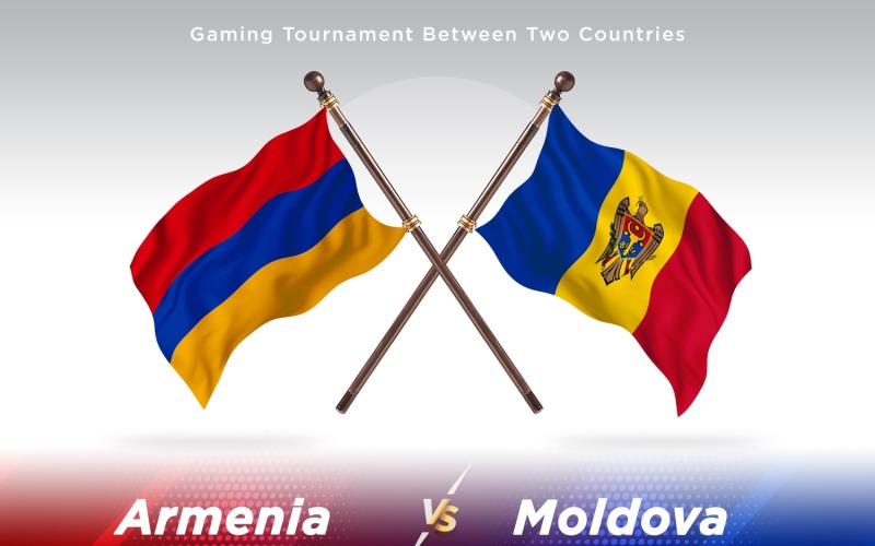 Armenia versus Moldova Two Flags Illustration