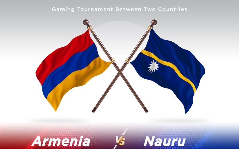 Armenia versus Nauru Two Flags Illustration