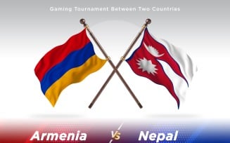 Armenia versus Nepal Two Flags