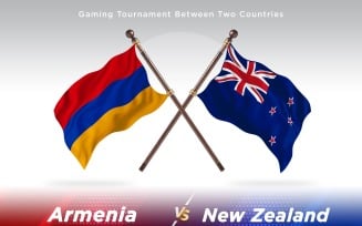 Armenia versus New Zealand Two Flags