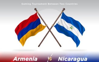 Armenia versus Nicaragua Two Flags