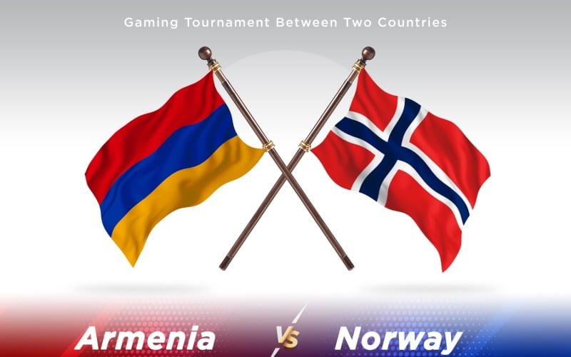 Armenia versus North Korea Two Flags Illustration