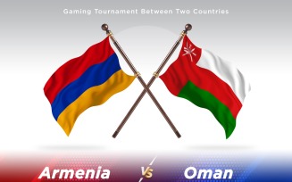 Armenia versus Oman Two Flags