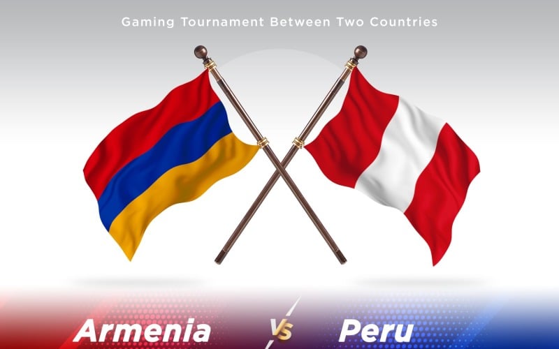 Armenia versus Peru Two Flags Illustration