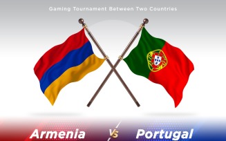 Armenia versus Portugal Two Flags