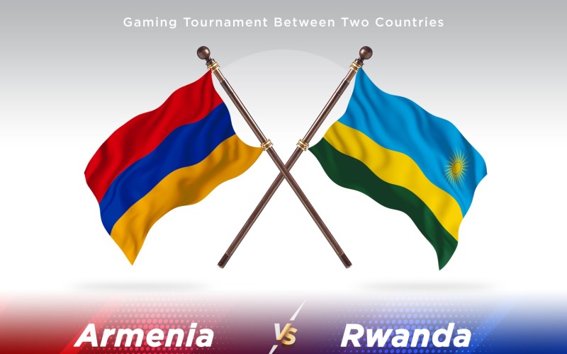 Armenia versus Rwanda Two Flags Illustration