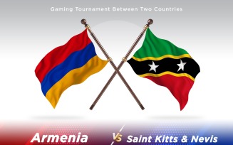 Armenia versus Saint Kitts and Nevis Two Flags