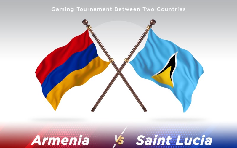 Armenia versus Saint Lucia Two Flags Illustration