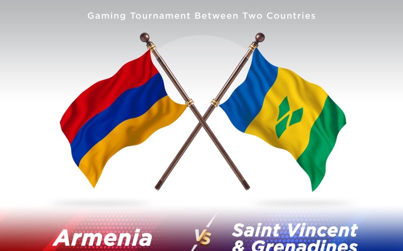 Armenia versus Saint Vincent and the Grenadines Two Flags Illustration