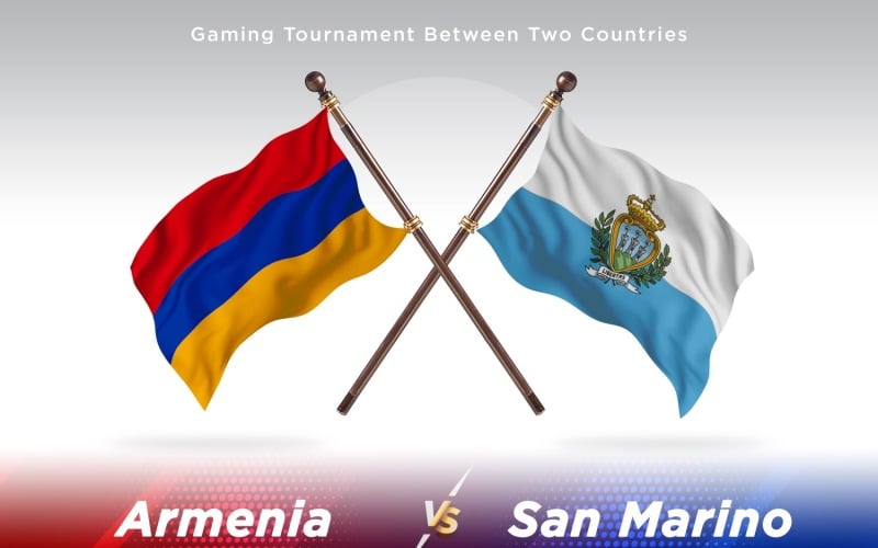 Armenia versus San Marino Two Flags Illustration