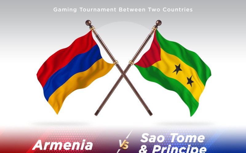 Armenia versus Sao Tome and Principe Two Flags Illustration