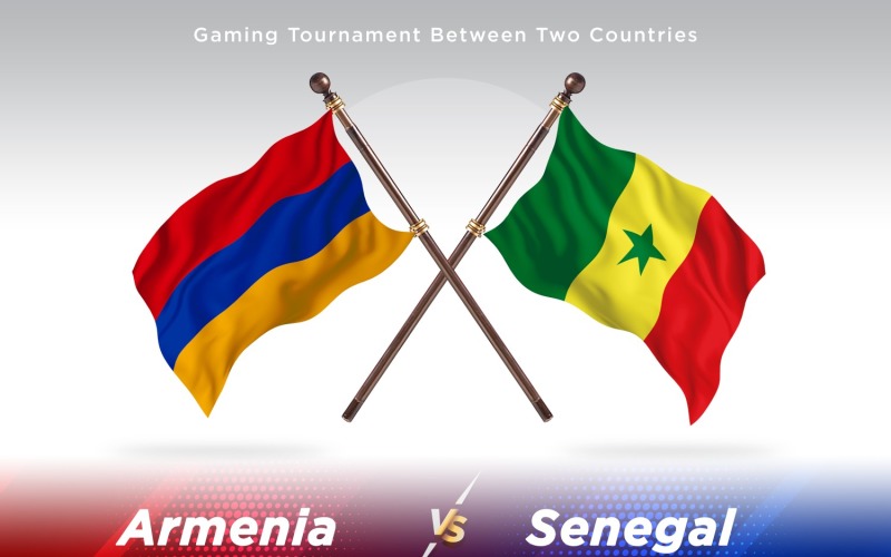 Armenia versus Senegal Two Flags Illustration